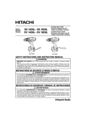 Hitachi DS 14DSL Safety Instructions And Instruction Manual