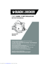 Black & Decker CS1015 Instruction Manual