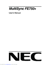 NEC MultiSync FE750+ User Manual