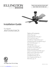Elington ANT54AV5WCR Installation Manual