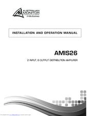 AUSTRALIAN MONITOR AMIS26 Installation And Operation Manual