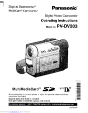 Panasonic Palmcorder MultiCam PV-DV203 Operating Instructions Manual