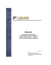 Teknor Industrial Computers PCI-934 Technical Reference Manual