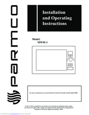 Parmco MWM-1 Installation And Operating Instructions Manual