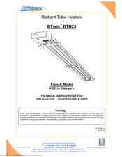 Gaz Industrie BTwin BTH25 Technical Instructions