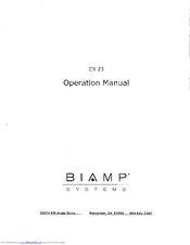 Biamp CX 23 Operation Manual
