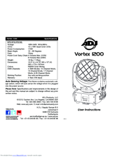 ADJ Vortex 1200 User Instructions