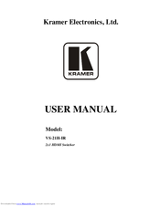 Kramer VS-21H-IR User Manual