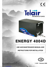 Telair ENERGY 4004D Use And Maintenance Manual And Instructions For Installation