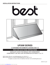 Best UP26M SERIES Installation Instructions Manual