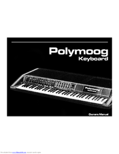 Moog Polymoog Owner's Manual