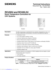 Siemens RCU50U Technical Instructions