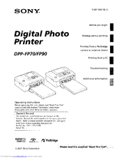 Sony DDP-FP70 Operating Instructions Manual
