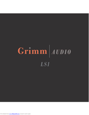 Grimm Audio LS1 User Manual