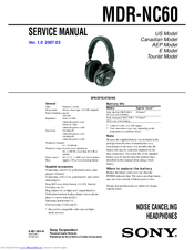 Sony MDR NC60 - Headphones - Binaural 