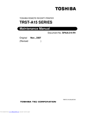 Toshiba TRST-A15 SERIES Maintenance Manual