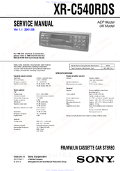 Sony XR-C540RDS Service Manual