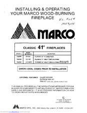 marco fireplace owners manual