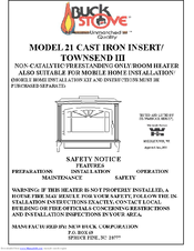 BuckMaster Townsend III Important Instructions Manual