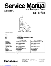 Panasonic KX-T3610 Service Manual