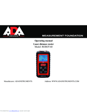 ADA INSTRUMENTS ROBOT-60 Operating Manual