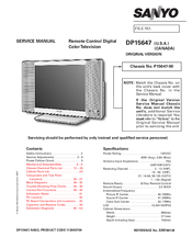 Sanyo DP15647 Service Manual