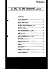 Technics SX-EA5 Reference Manual
