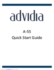 advidia A-55 Quick Start Manual
