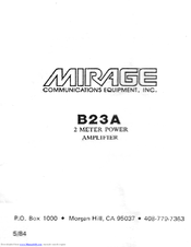 Mirage B23A User Manual
