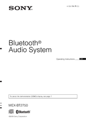 Sony MEX-BT2750 Operating Instructions Manual