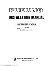 Furuno RB-700 Installation Manual