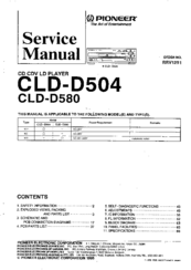 Pioneer LaserDisc CLD-D504 Service Manual