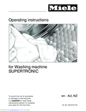 Miele SUPERTRONIC Operating Instructions Manual