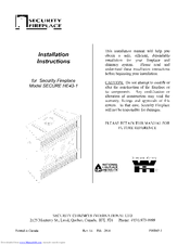 Security Fireplace SECURE HE43-1 Installation Instructions Manual