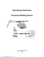 Lampert optiwelder T1 Operating Instructions Manual