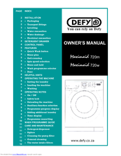 Defy MAXIMAID 720M Owner's Manual