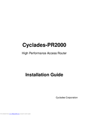 Cyclades Access Router Cyclades-PR2000 Installation Manual