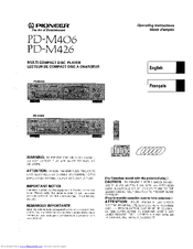 Pioneer PD-M426 Operating Instructions Manual