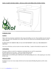 Ekol Clarity Double Sided Installation And Operating Instructions Manual