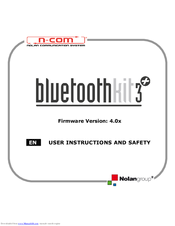 N-Com Bluetooth Kit3 PLUS User Instructions And Safety