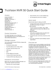 Interlogix TruVision NVR 50 Quick Start Manual