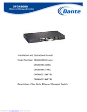 Dante DFG48044XFYRC Installation And Operation Manual