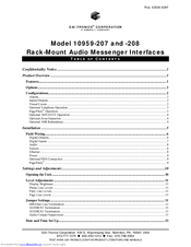 GAI-Tronics 10959-207 Operation, Installation And Service Manual