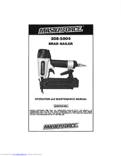 MasterForce 208-5004 Operation And Maintenance Manual