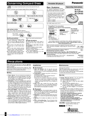 Panasonic SLCT485 - PORT. CD PLAYER Operating Instructions Manual