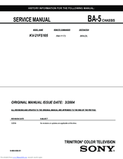 Sony KV-21FS105 Service Manual