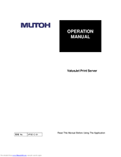 Muton ValueJet Operation Manual