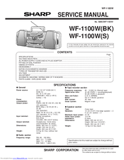 Sharp WF-1100W Service Manual