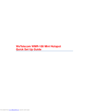 Wetelecom WMR-100 Quick Setup Manual