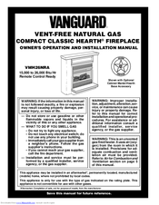 Vanguard VMH26NRA Owner's Operation And Installation Manual